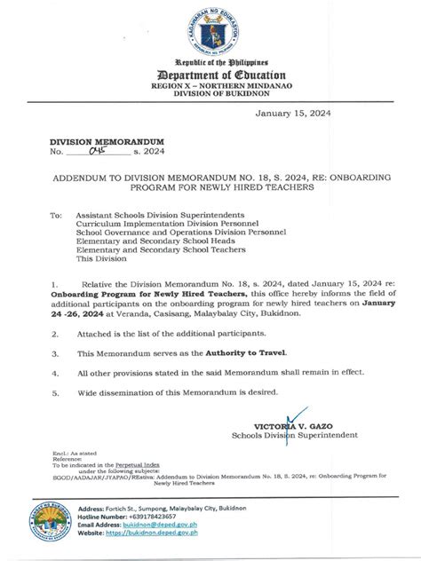 DepEd Memorandum 045, s. 2024 .
